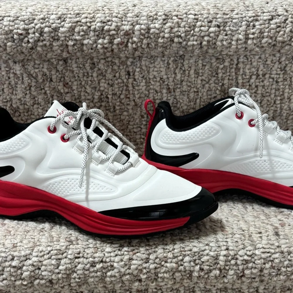 Ashley Park Street Glam Skechers White and Red / Black accents Athletic Shoes - Picture 3 of 7